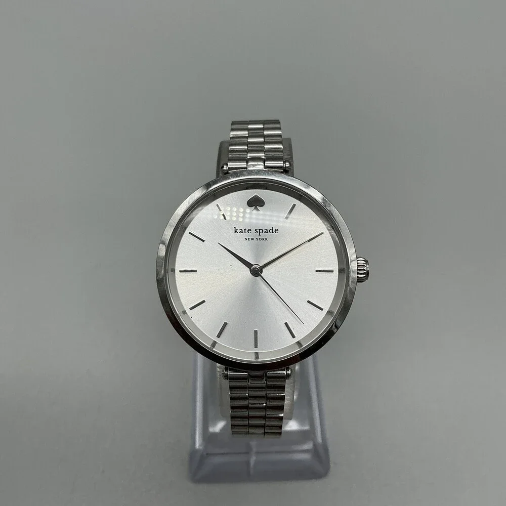 Kate Spade New York Womens Watch 34mm Silver Tone Stainless New Battery 6.25
